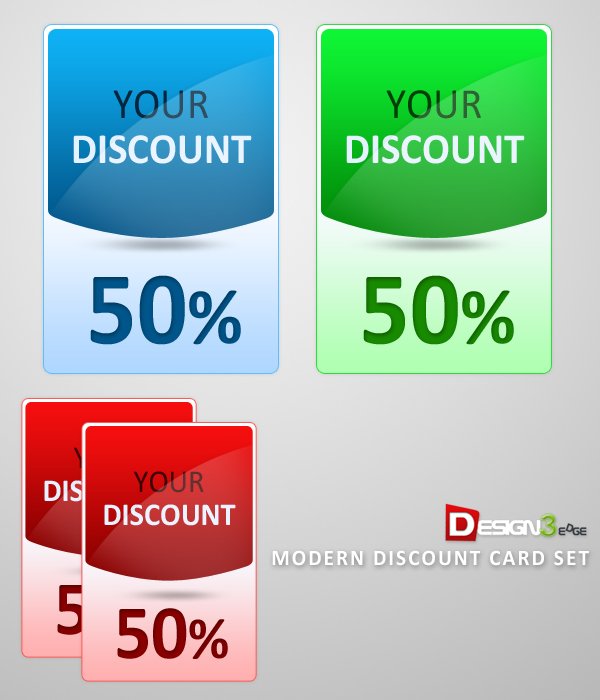 modern discount card set