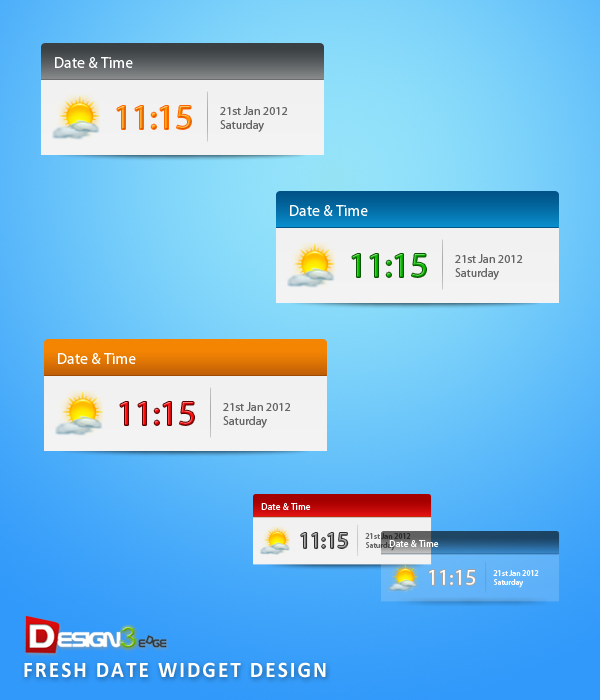 Fresh Date Widget Design | Design3edge