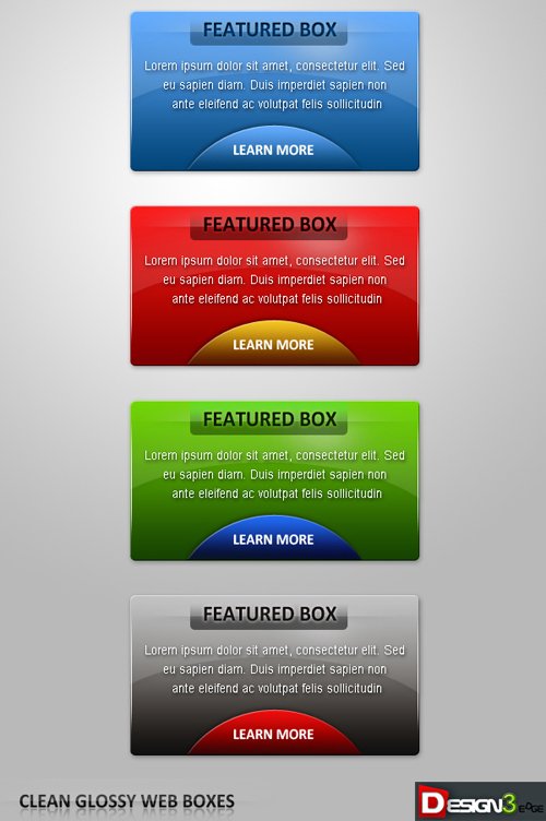 Clean Glossy Web Boxes