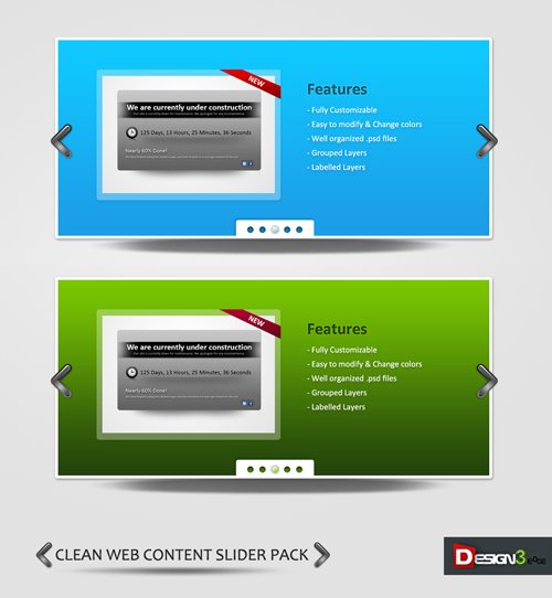 Clean Web Content Slider Pack