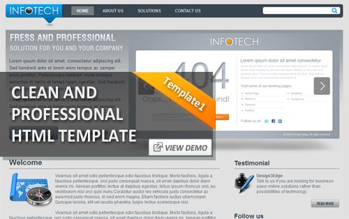 Clean and Professional HTML Template