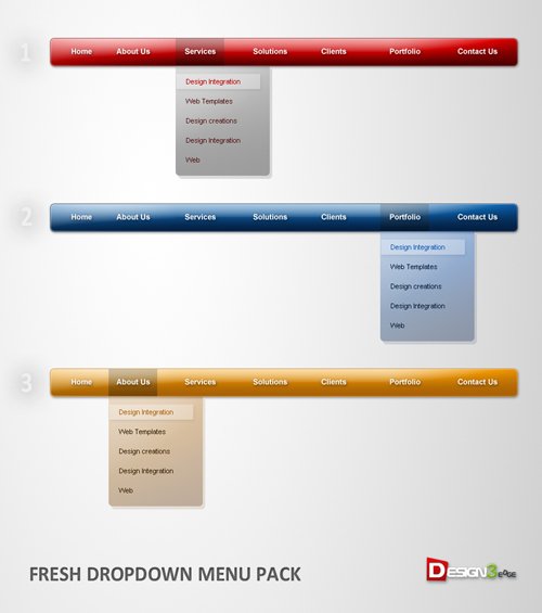 Click Here to Preview Fresh Dropdown Menu Pack