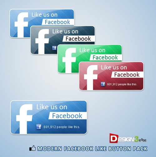 Modern Facebook Like Button Pack