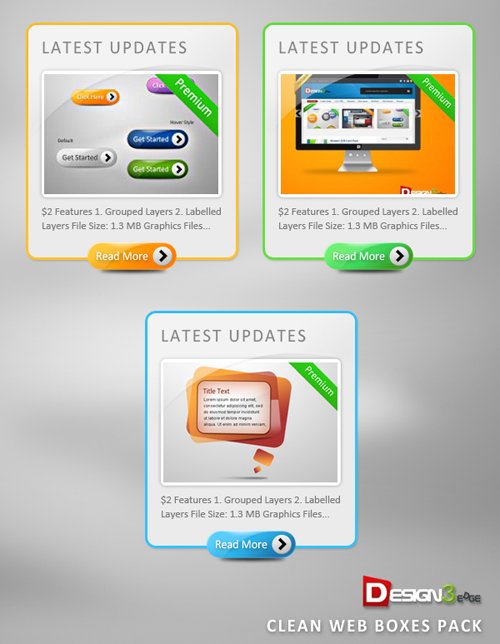 Click Here to Preview Clean Web Boxes Pack