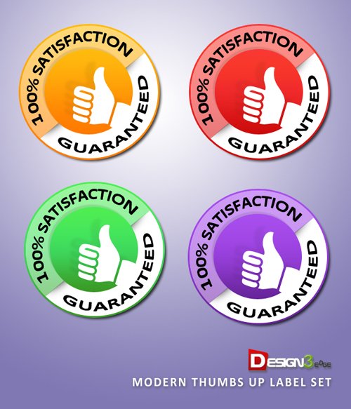 Modern Thumbs Up Label Set