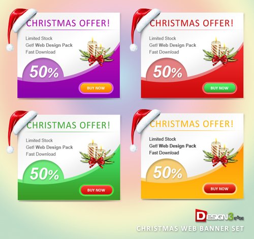 Click Here to Preview Christmas Web Banner Set