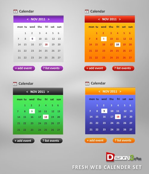 Fresh Web Calender Set