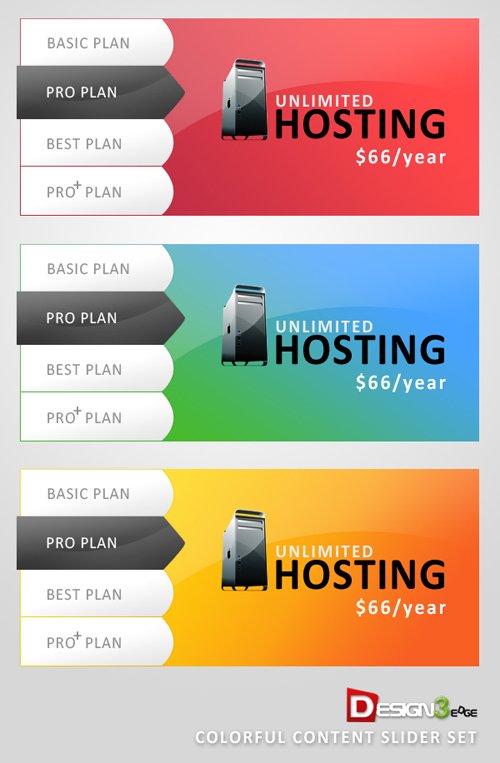 Click Here to Preview Colorful Content Slider Set