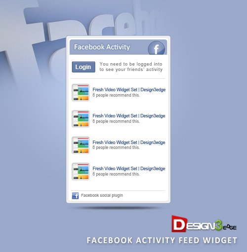 Facebook Activity Feed Widget