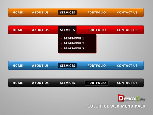 Colorful Web Menu Pack