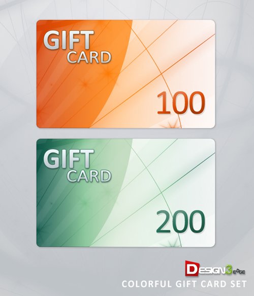 Colorful Gift Card Set