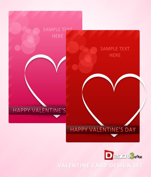 Valentine Card Design Set