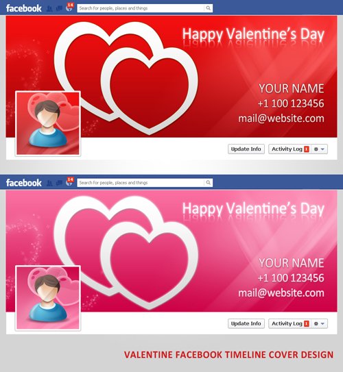 Click Here to Preview Valentine Facebook Timeline Cover Design