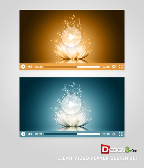 Clean Video Player Design Set