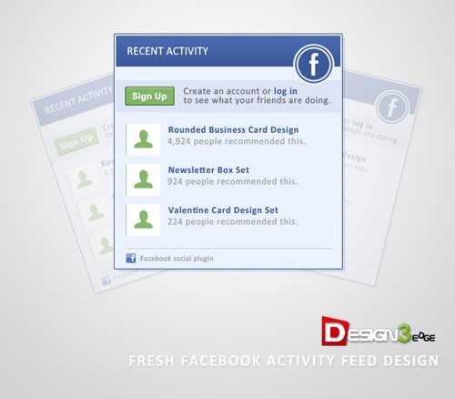 Click Here to Preview Fresh Facebook Activity Feed Design