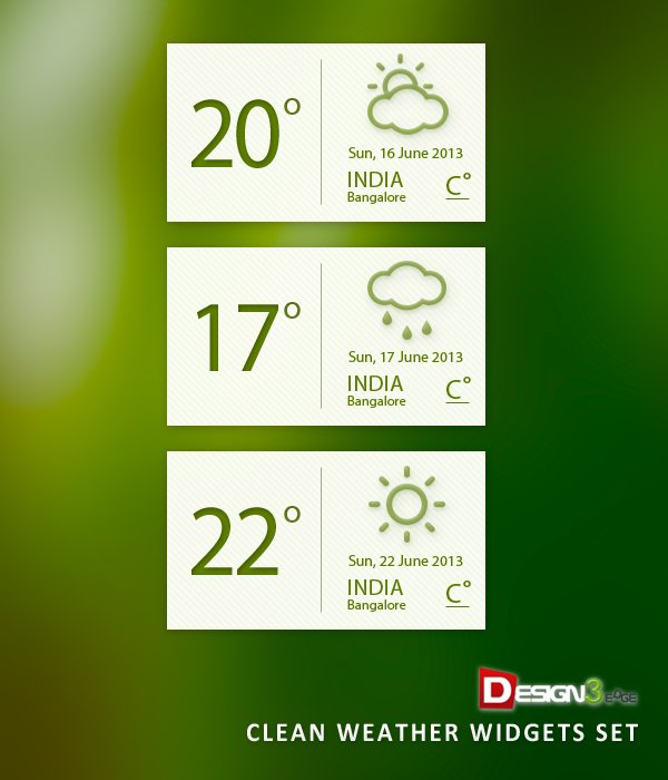 Clean Weather Widgets Set