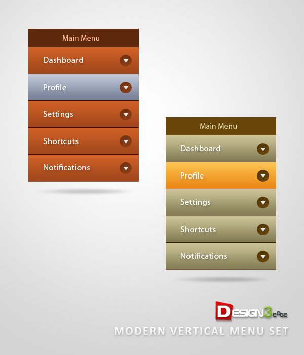 Modern Vertical Menu Set