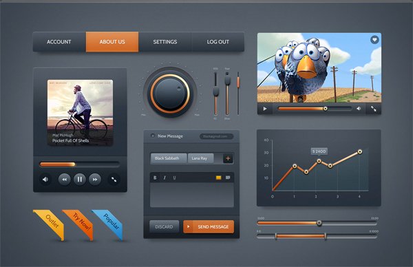 Dark UI Kit