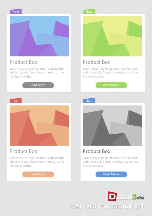 Flat Web Box Design Set