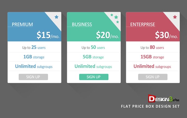 Flat Price Box Design Set