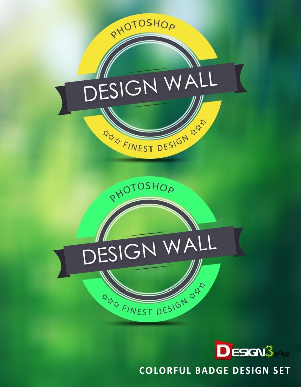 Colorful Badge Design Set
