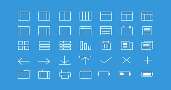 Thin line icons