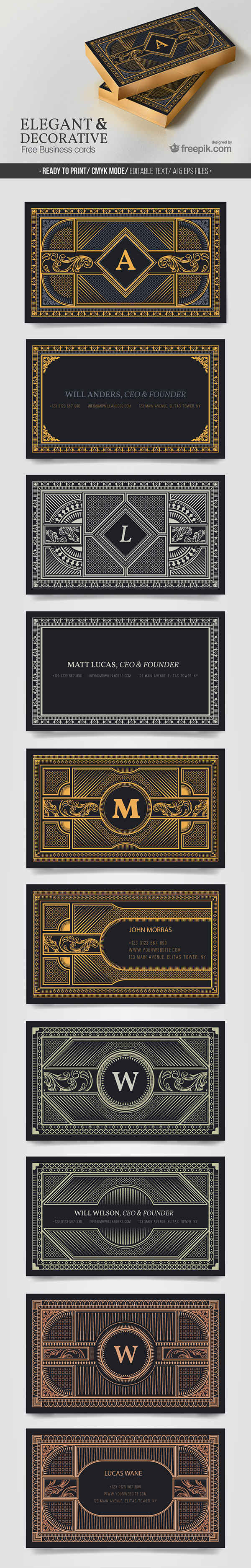 Elegant & Decorative Business Cards Set