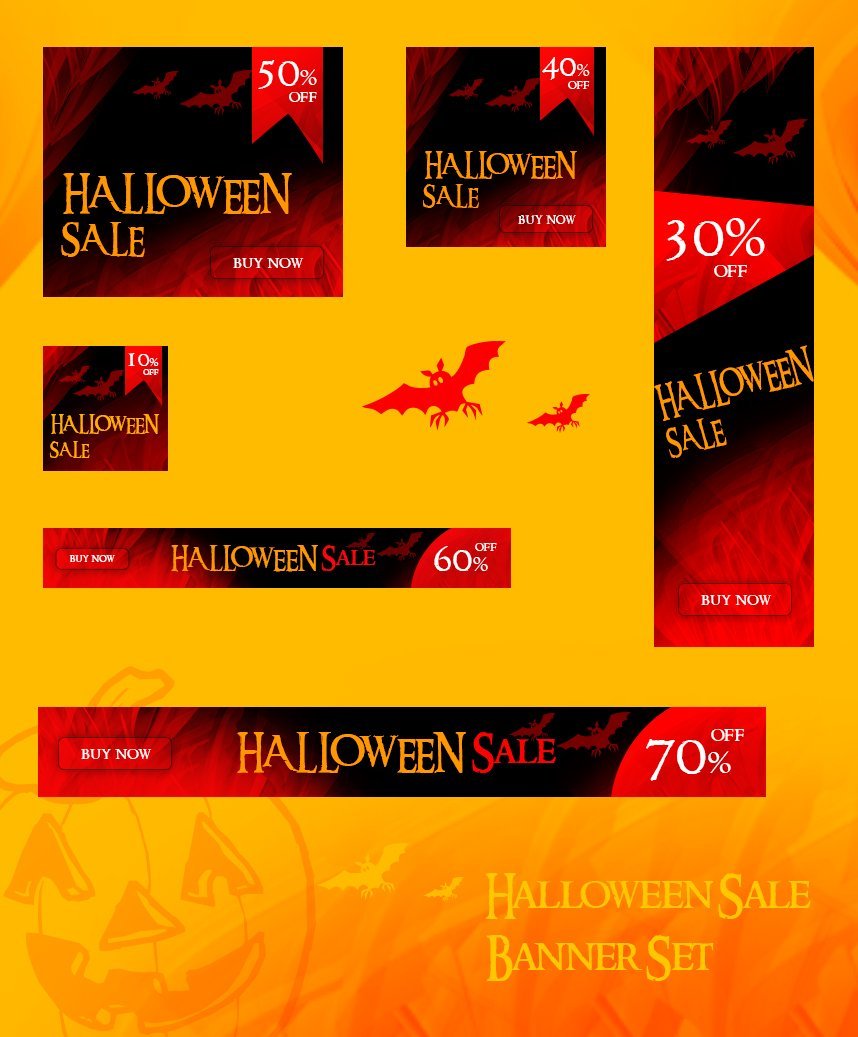Halloween Sale Banner Set