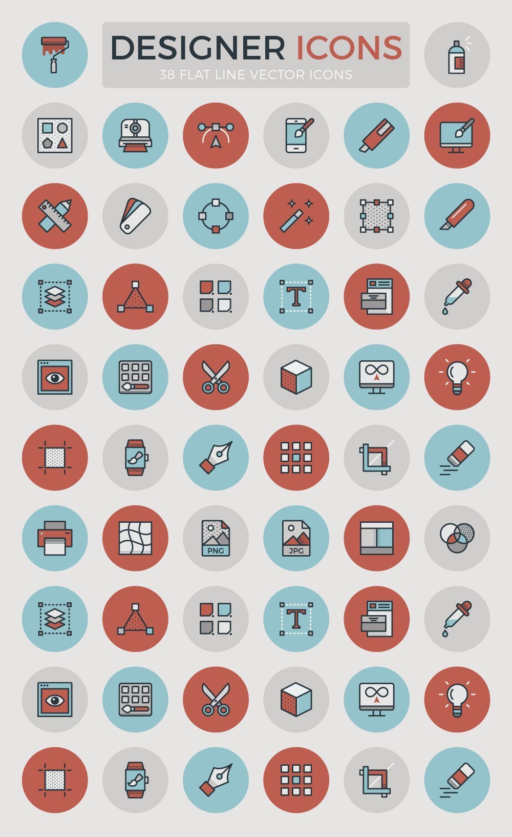 Flat Designer Line Icons